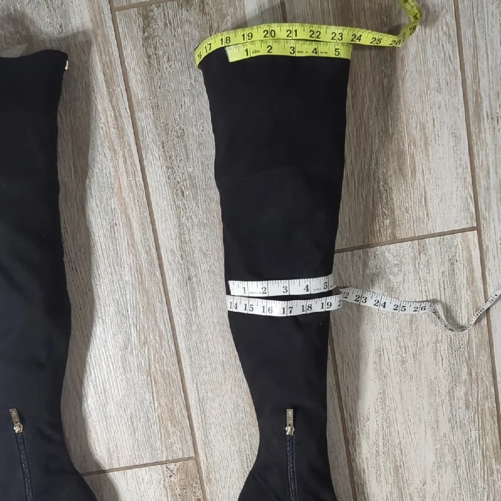 GUESS Cristy Black Faux Suede Thigh High Platform Boots Size 9M